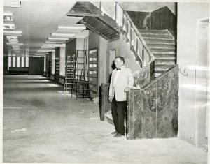 Newman Library, entrance interior, c.1953