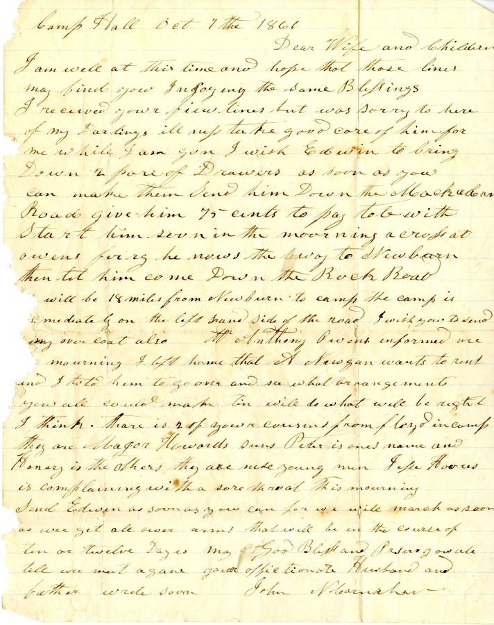 John Newton Carnahan Letters, Ms2009-112