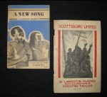 Two works by Langston Hughes: A New Song (1938; signed) and Scottsboro Limited (1931)