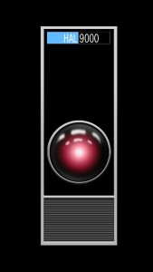 The camera eye of the HAL 9000 from Stanley Kubrick's 2001 : A Space Odyssey