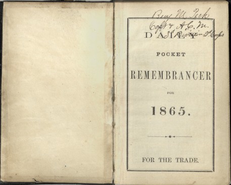 Peck's 1865 Pocket Diary