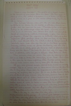 First page of manuscript for Bus Station Blues, Lucy Herndon Crockett Papers (Ms2011-032)