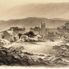 Sketch of Virginia Tech by G. Preston Frazer