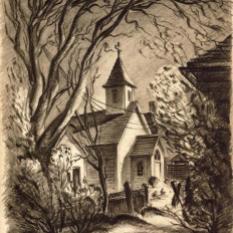 Church in Blacksburg, Virginia (sketch) by G. Preston Frazer