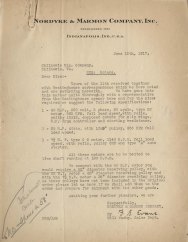Letter from Nordyke & Marmon Company. Inc., June 19, 1917