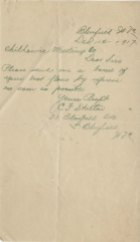 Handwritten order from Bluefield, WV, December 1917