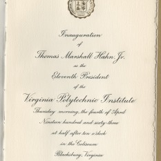 Program for Hahn's 1963 presidential installation