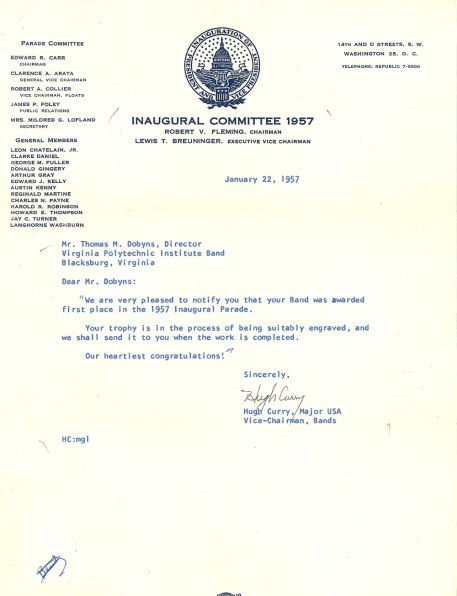 Highty-Tighties 1957 letter