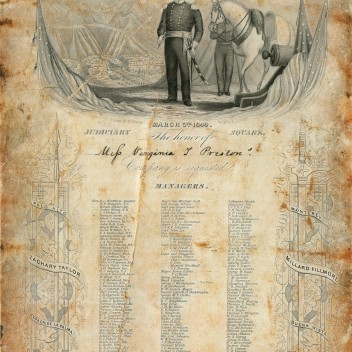 Pres. Zachary Taylor 1849 inauguration invitation