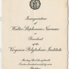 Program for Newman's 1949 presidential inauguration